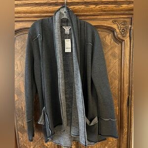 NWT Hard Tail Slouchy Cardigan size L dark grey black